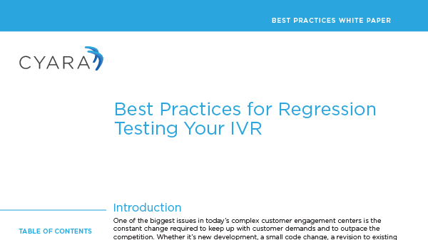 White Paper: Best Practices for Regression Testing Your IVR