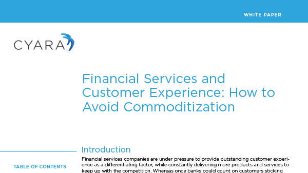 White Paper: Financial Services and Customer Experience-How to Avoid Commoditization