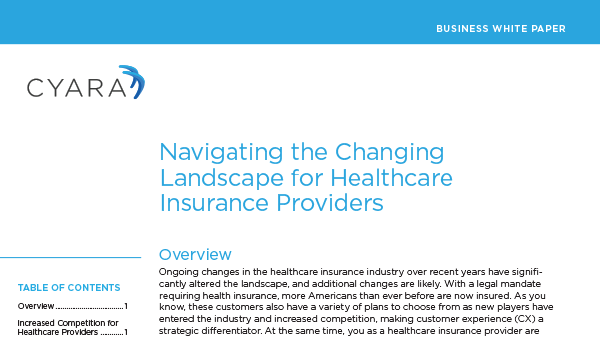 White Paper: Navigating the Changing Landscape for Healthcare Insurance Providers