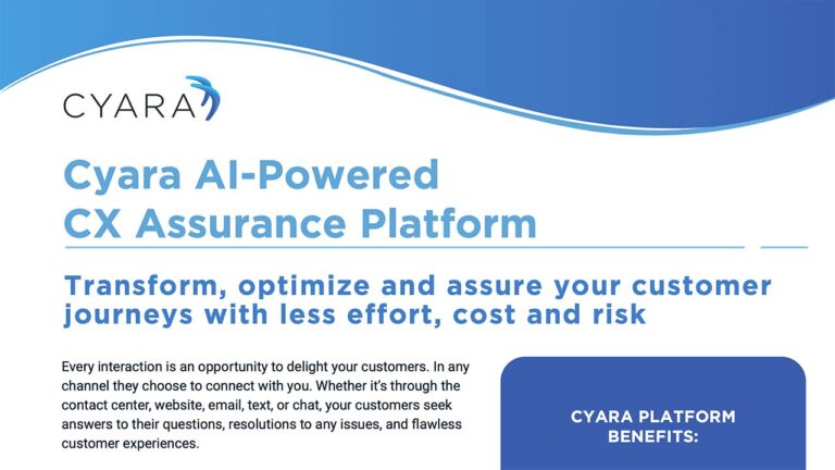 Cyara AI-Powered CX Assurance Platform datasheet