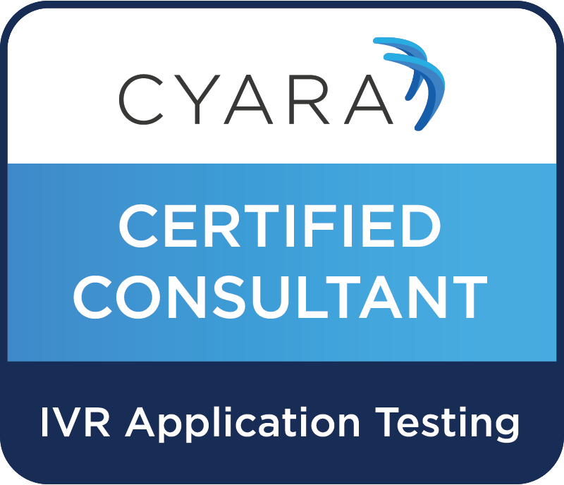 Cyara Certified Consultant badge-IVR Application Testing