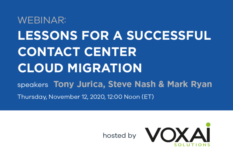 Webinar-Lessons for a Successful Contact Center Cloud Migration