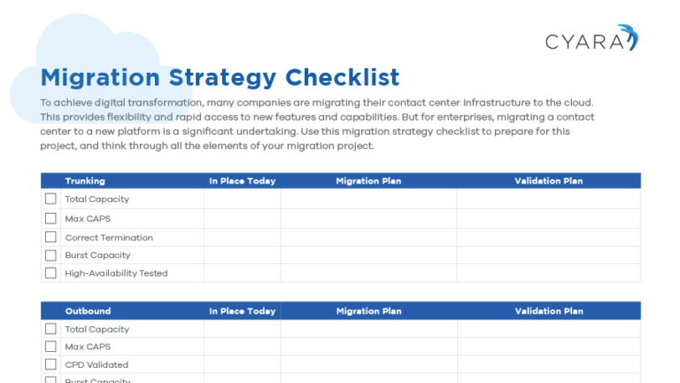 Cyara Cloud Migration Strategy Checklist