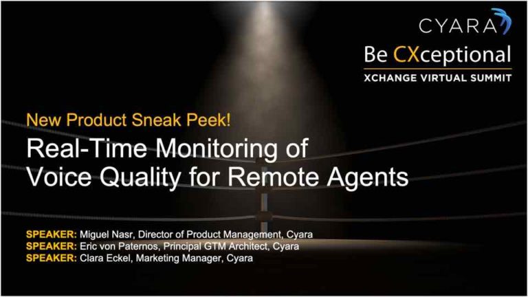 Xchange 2021-LiveVQ-Real-Time Monitoring of Voice Quality for Remote Agents