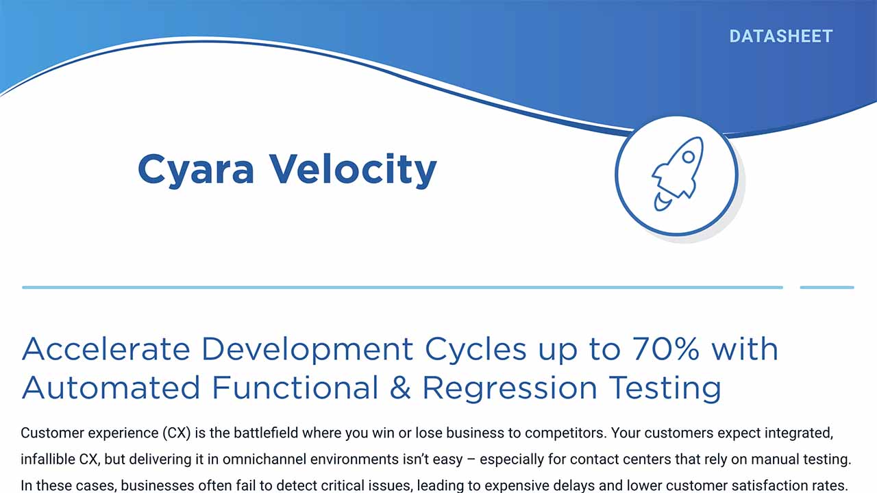 Cyara Velocity datasheet tile