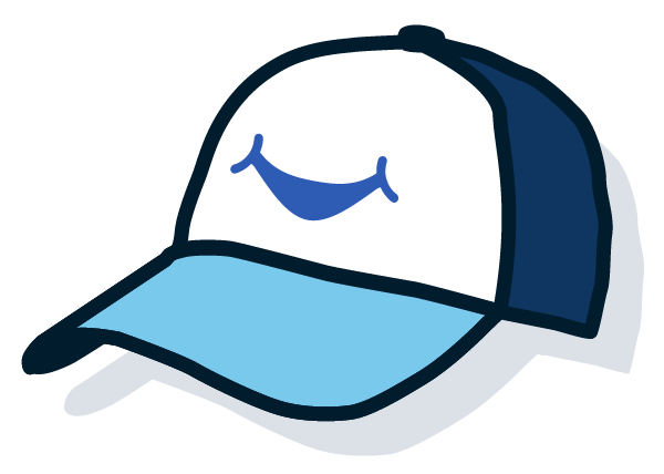 Baseball cap with smile