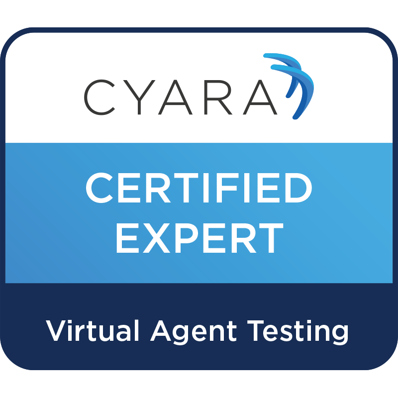 Cyara Certified Expert - Virtual Agent Testing badge