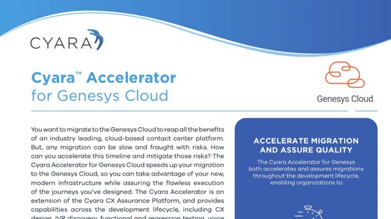 Cyara Accelerator for Genesys datasheet