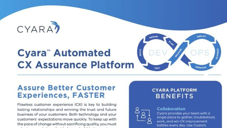 Cyara Automated CX Assurance Platform datasheet