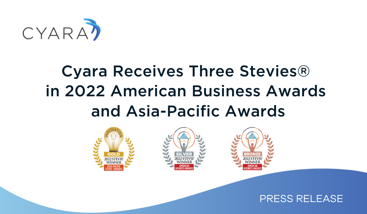 Cyara receives 3 Stevies in 2022 American Business Awards and Asia-Pacific Awards
