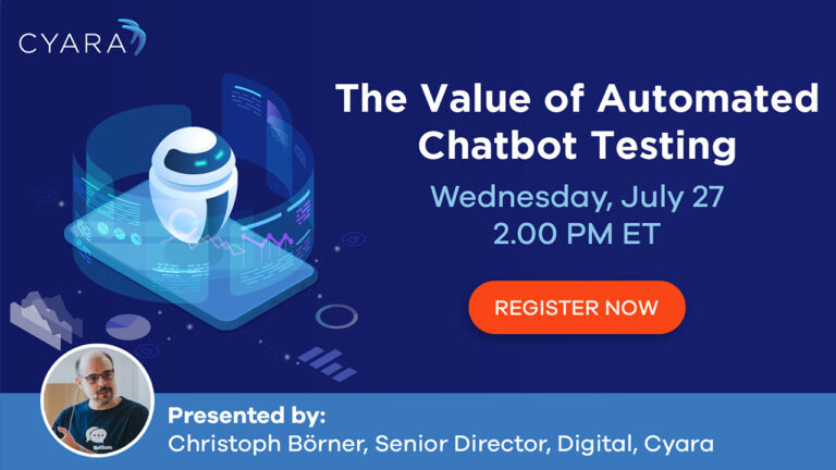 The Value of Automated Chatbot Testing-Wednesday July 27 2PM ET
