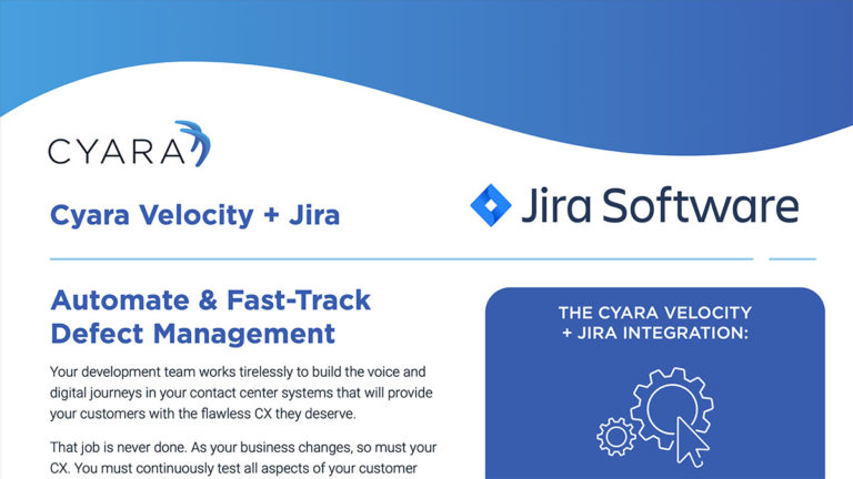 Cyara Velocity + Jira datasheet - Automate & Fast-Track Defect Management