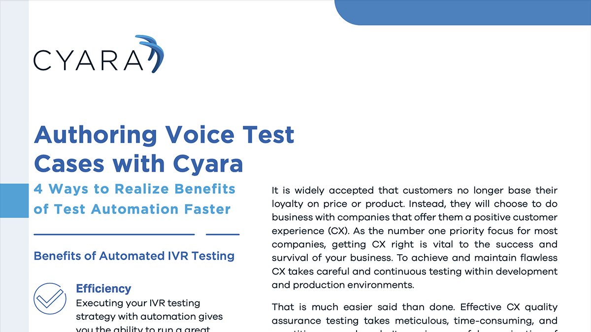 Authoring Voice Test Cases with Cyara