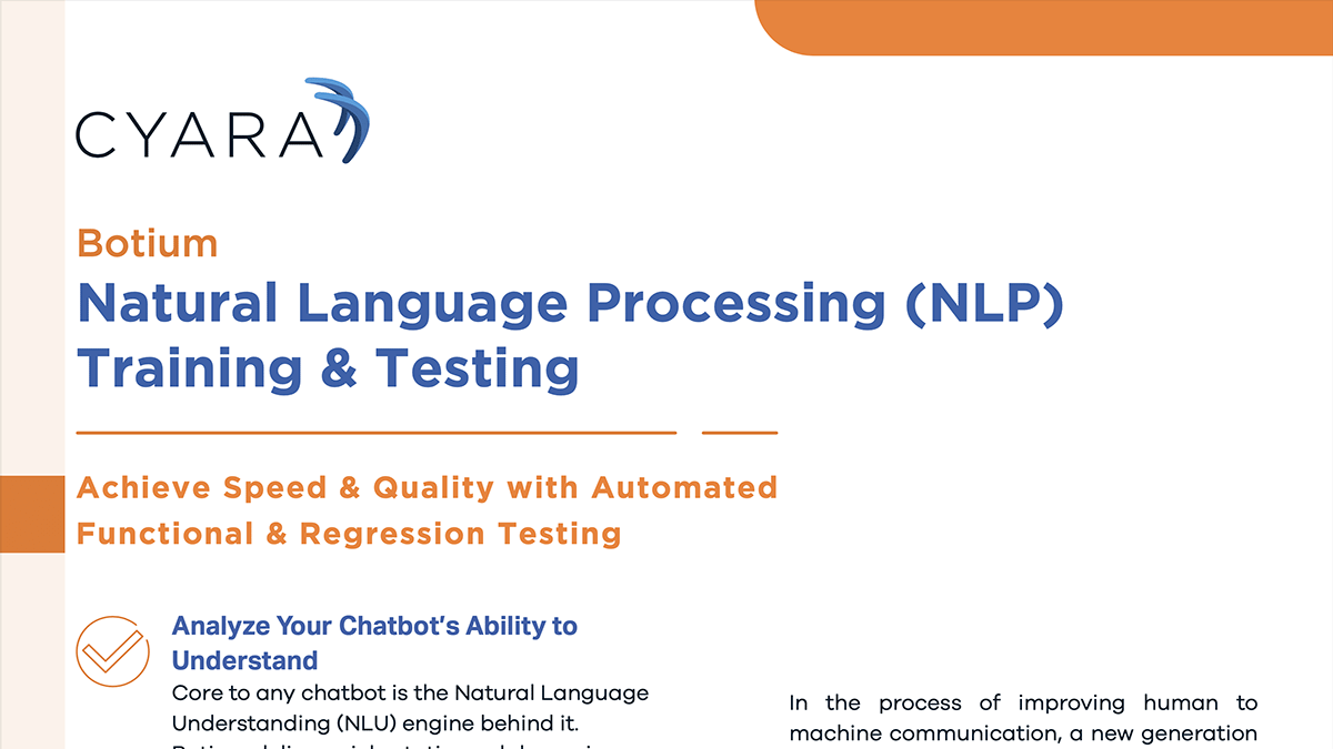 Cyara Botium Natural Language Processing (NLP) Training & Testing