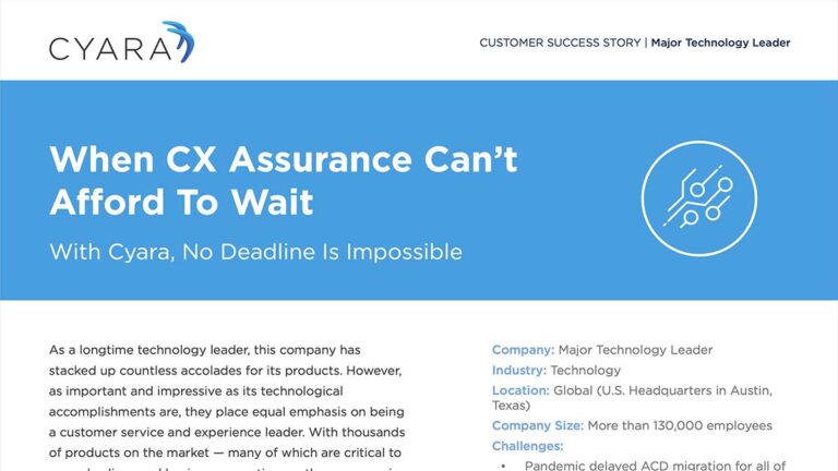 Case Study-When CX Assurance Can’t Afford To Wait