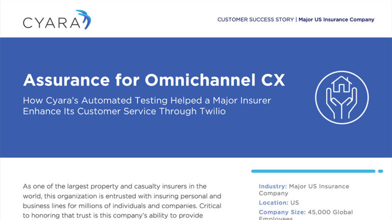 Assurance for Omnichannel CX for a Major US Insurer