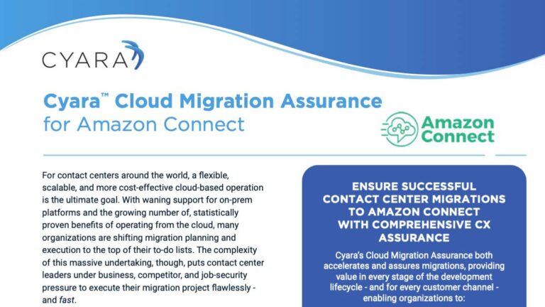 Cyara Cloud Migration Assurance for Amazon Connect