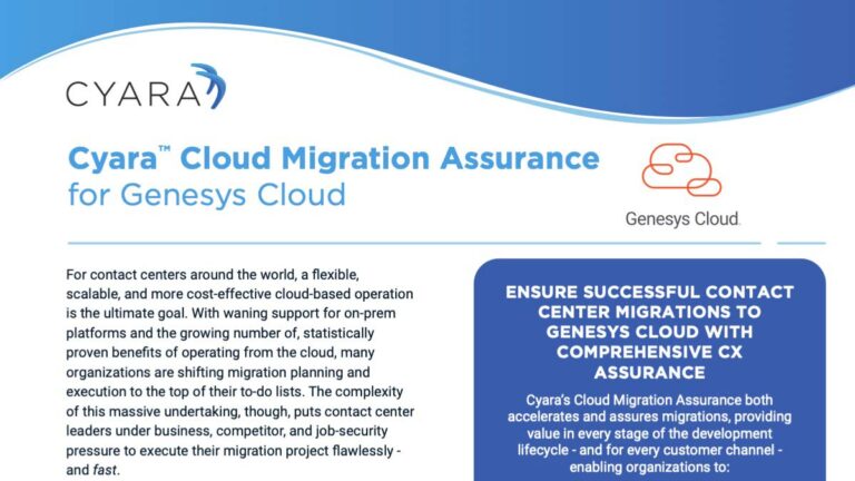 Cyara Cloud Migration Assurance for Genesys Cloud