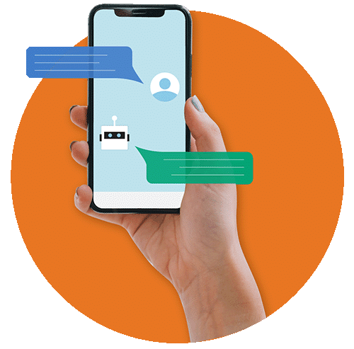 Customer chat with chatbot on smartphone