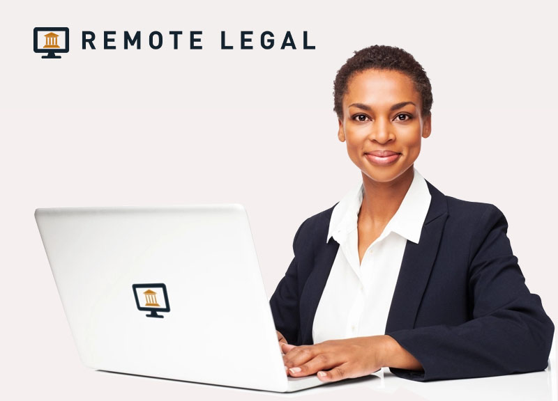Remote Legal-businesswoman with laptop