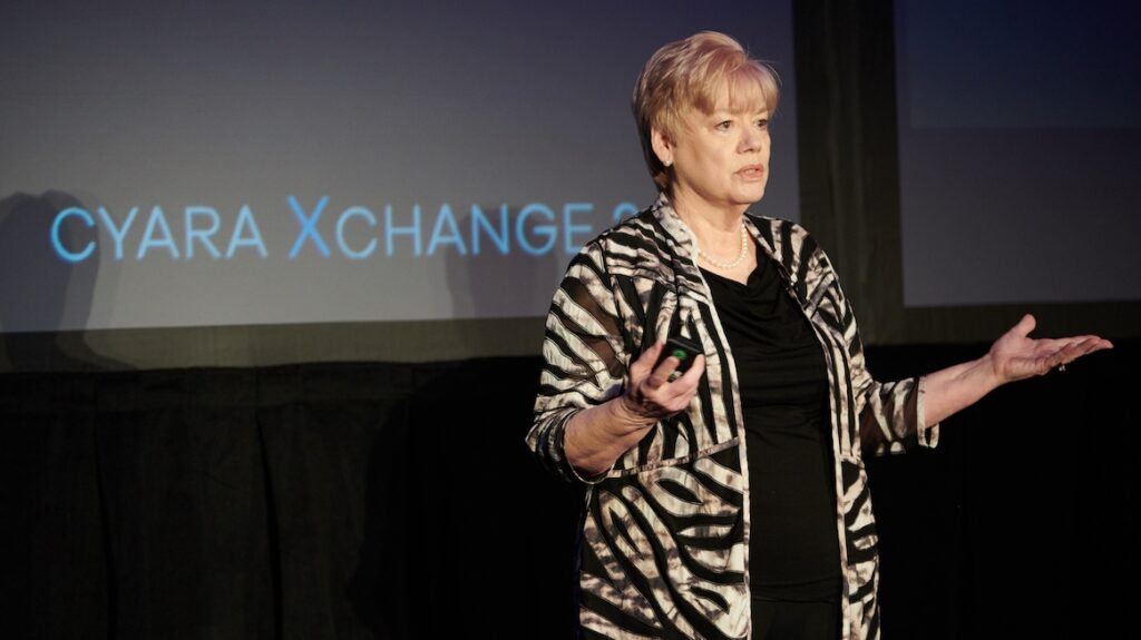Beverly McIntosh speaking at Cyara Xchange
