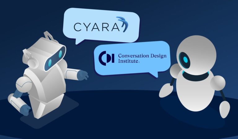 Cyara and Conversation Design Institute robots conversing