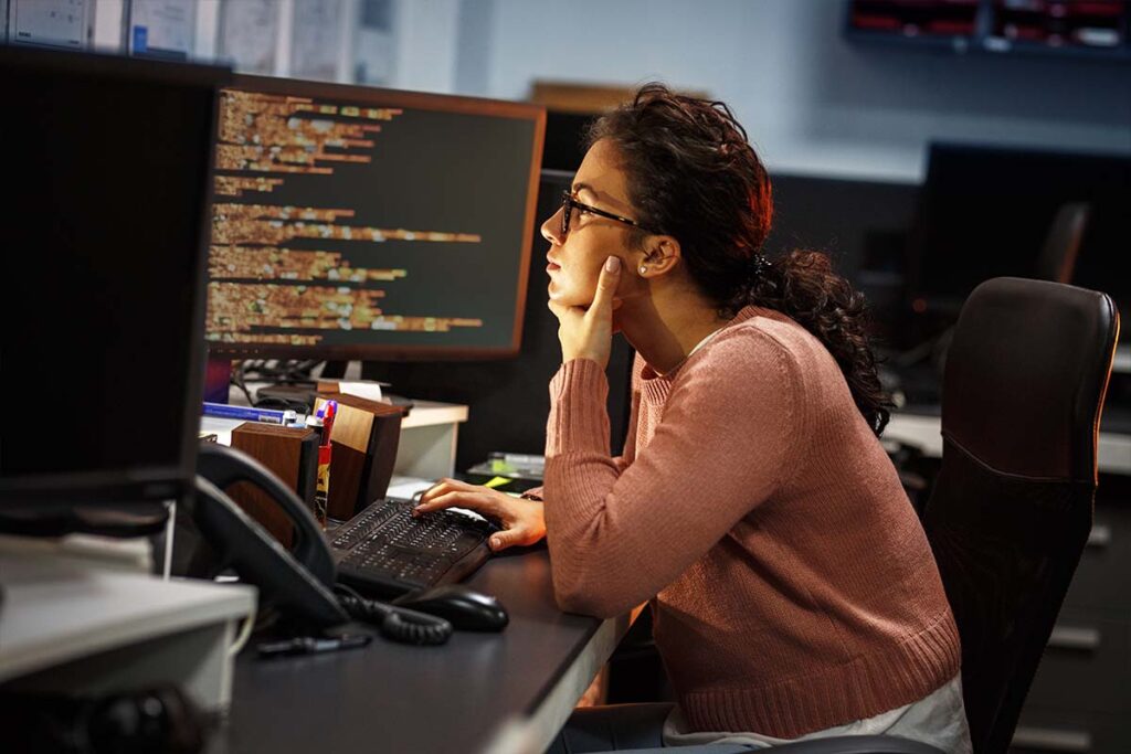Female programmer working