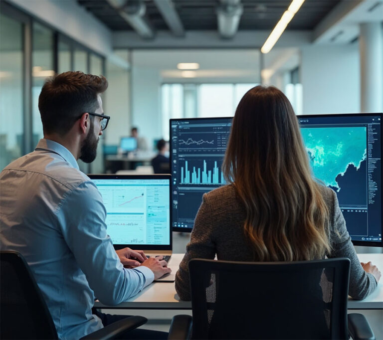 information workers collaborating in office