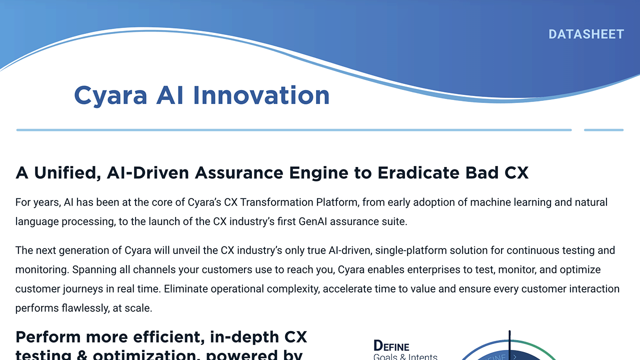 Cyara AI Innovation datasheet