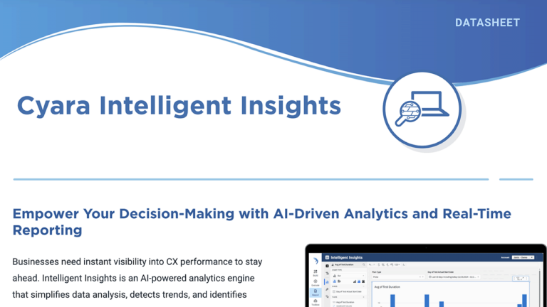 Cyara Intelligent Insights datasheet