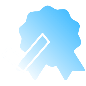 Award ribbon with check mark