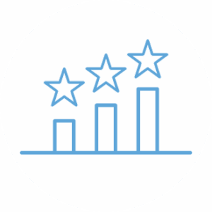 bar graph with stars, values increasing