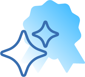 Award ribbon with AI stars