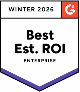 G2 award-Best Estimated ROI-Enterprise-Winter 2026 badge
