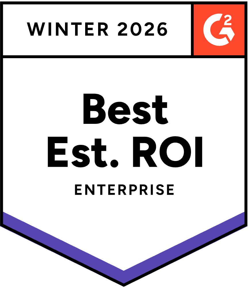 G2 award-Best Estimated ROI-Enterprise-Winter 2026