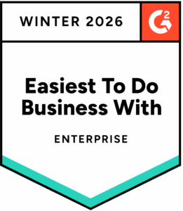 G2 award-Easiest to do business with-Enterprise-Winter 2026 badge