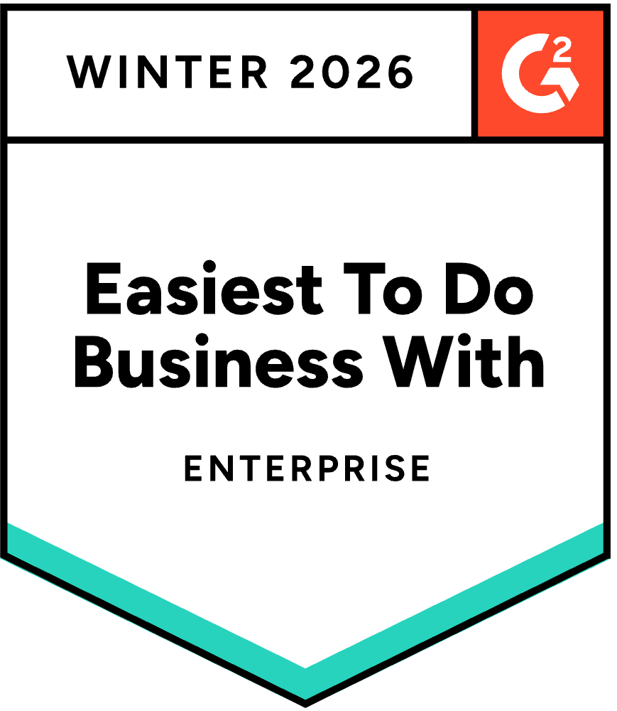 G2 award-Easiest to do business with-Enterprise-Winter 2026