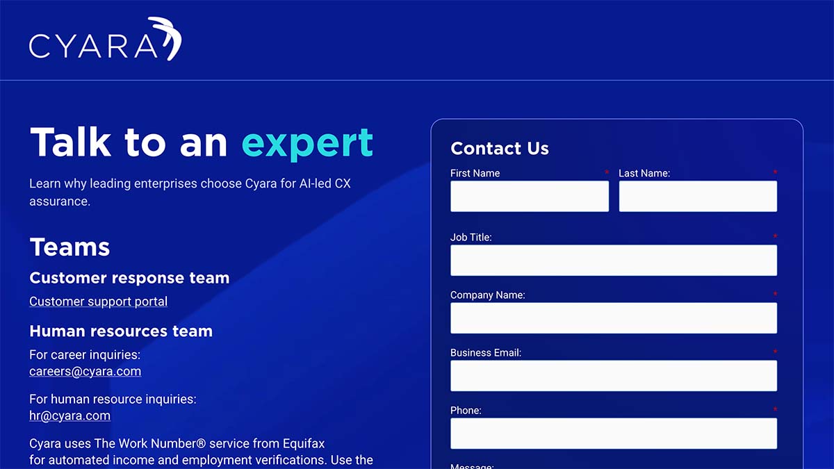 Contact Us — Cyara