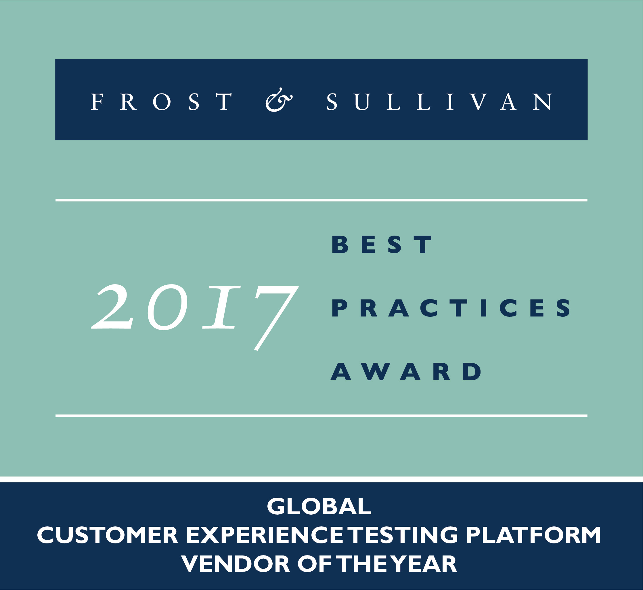 2017 Frost & Sullivan Best Practices Award